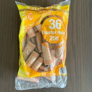 Bag of quarter rolls
